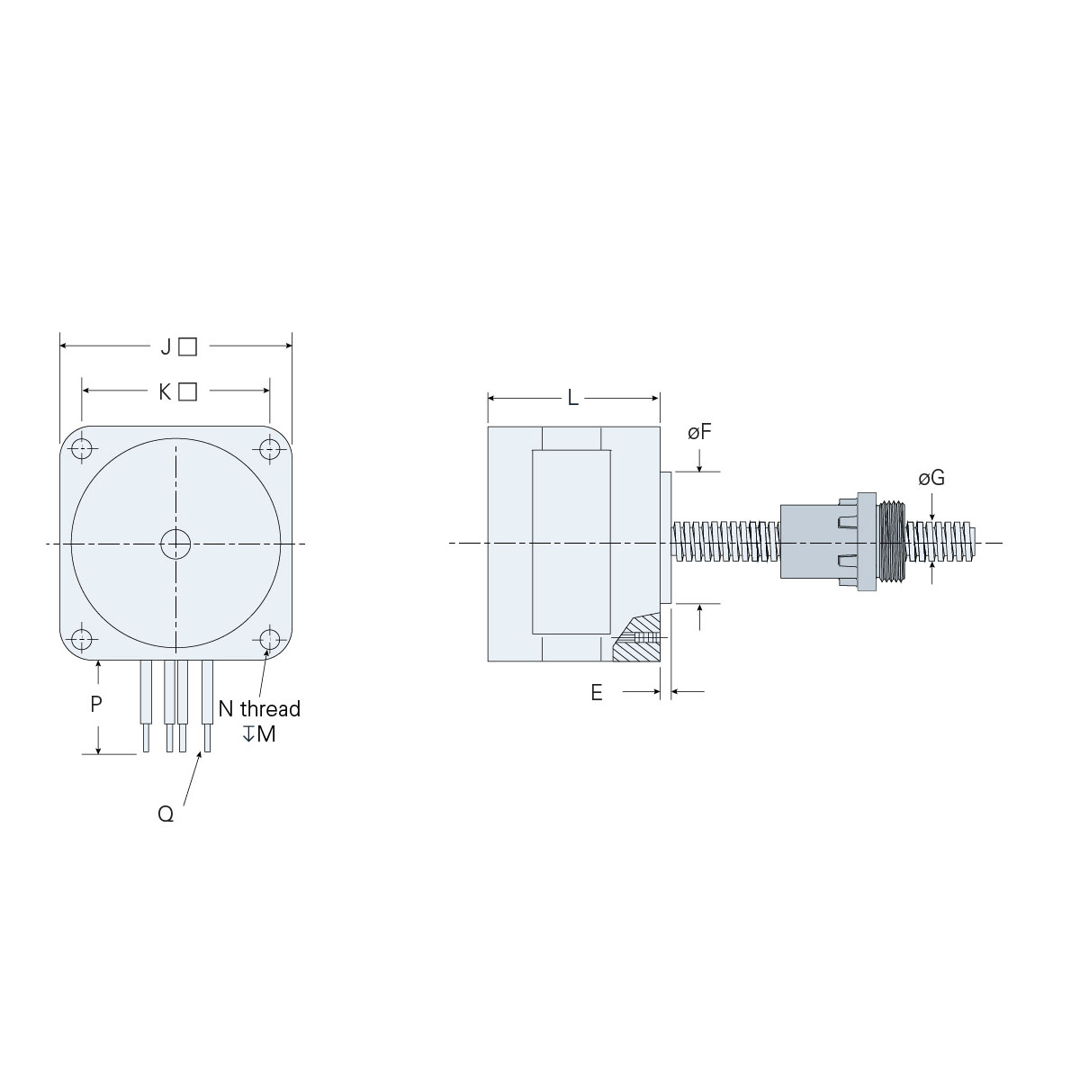 External Stepper Motor Linear Actuator, SMA-14D5-E-025050000-8.00-00-00 ...