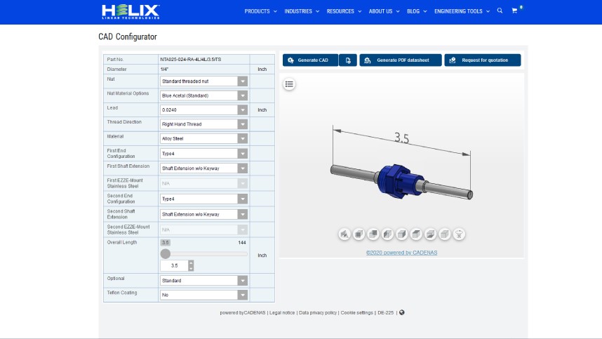 Helix CAD Configurators
